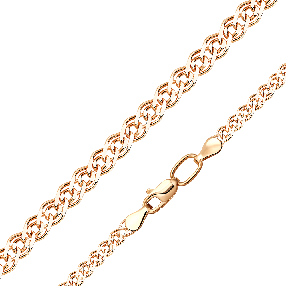 Цепь из красного золота с алмазной гранью (плетение «Нонна»)