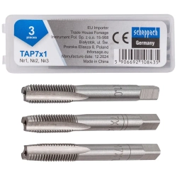 Метчик M7x1 (3шт) Scheppach Sch-TAP7x1