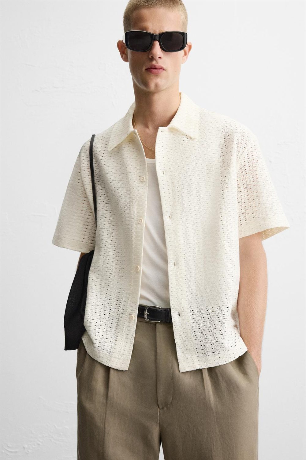 Рубашка jacquard с геометрическим узором