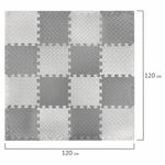 Коврик-пазл напольный 1,2х1,2 м, 16 шт., 30х30 см, толщина 1 см, серый, светло-серый, ЮНЛАНДИЯ, 664811