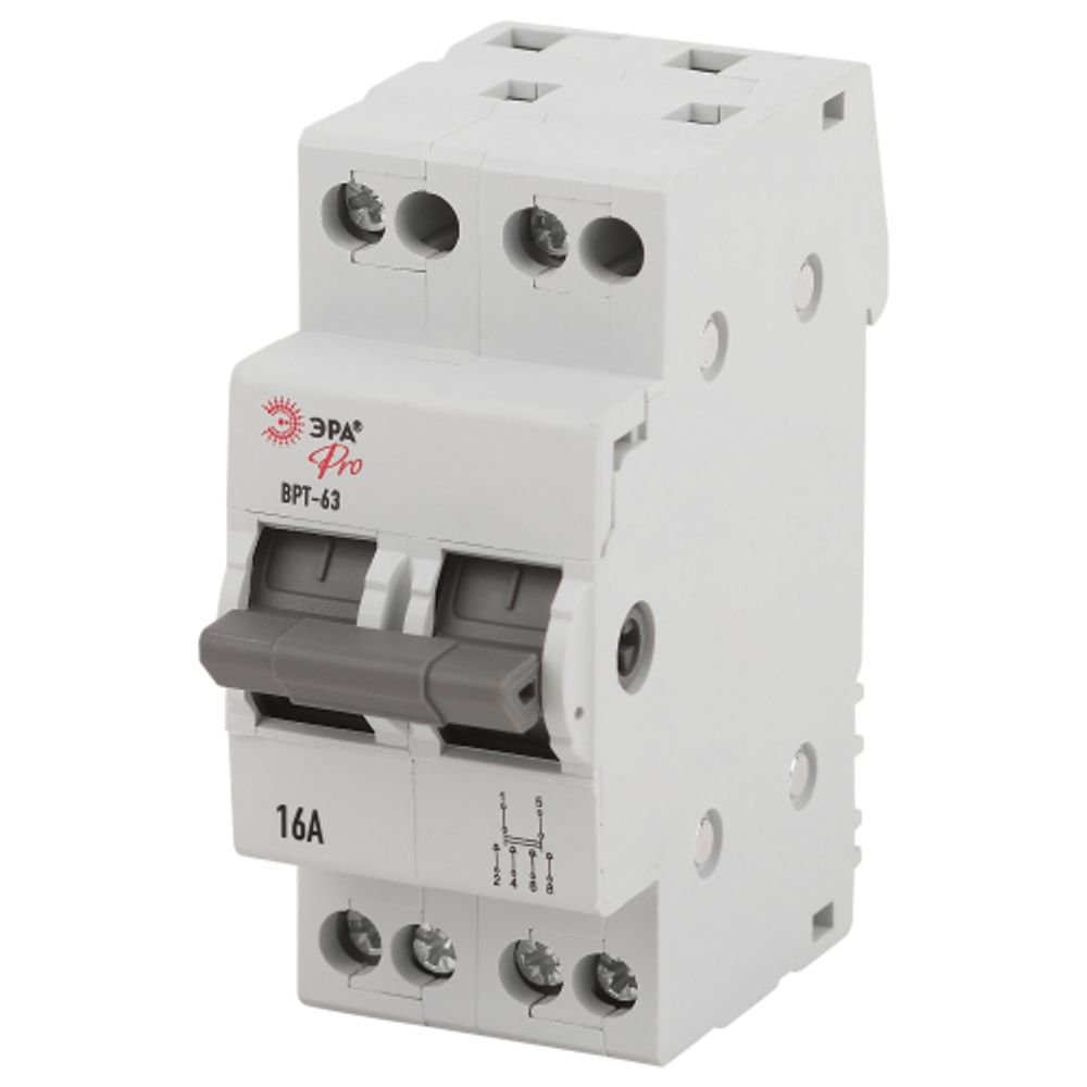 Выключатель-разъединитель трехпозиционный ВРТ-63 ЭРА PRO VRT63-2-16 2Р 16А | Выключатели нагрузки