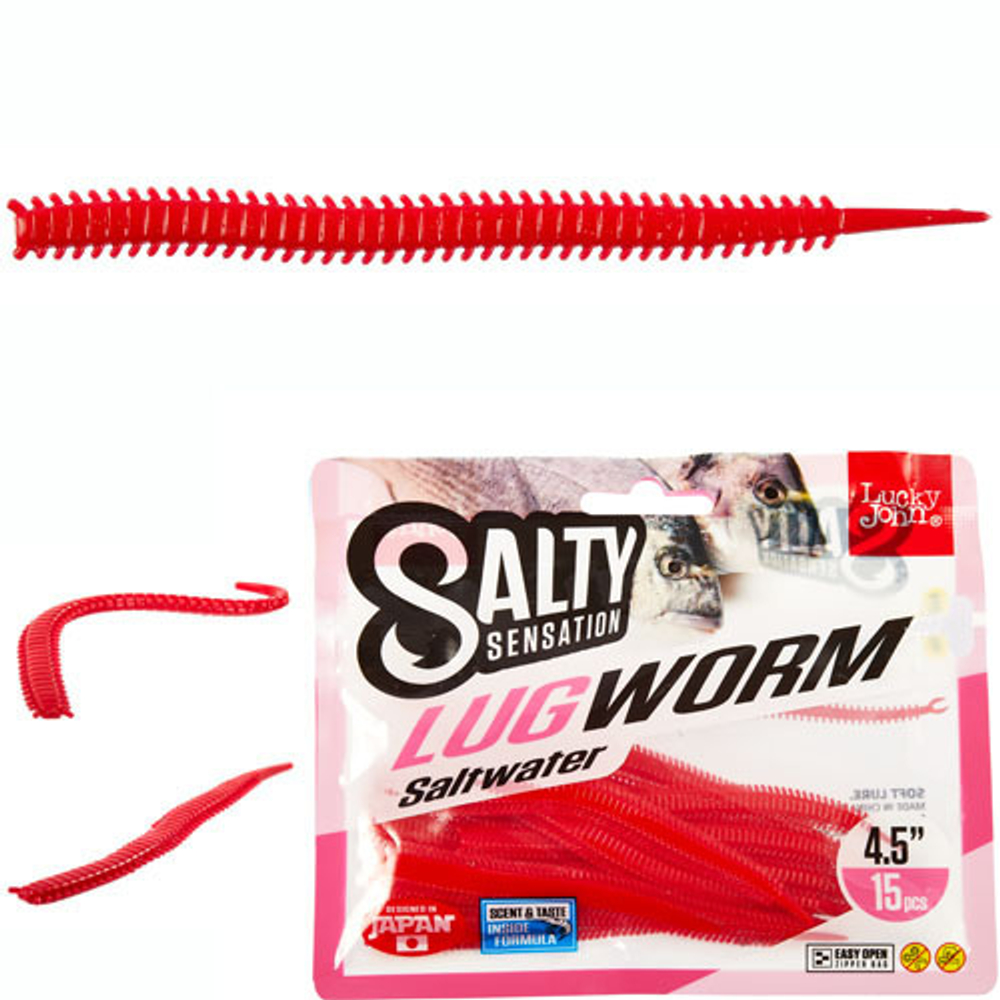 Черви съедоб. искусст. LJ Salty Sensation LUGWORM 4.5in (11,40)/F40 15шт.