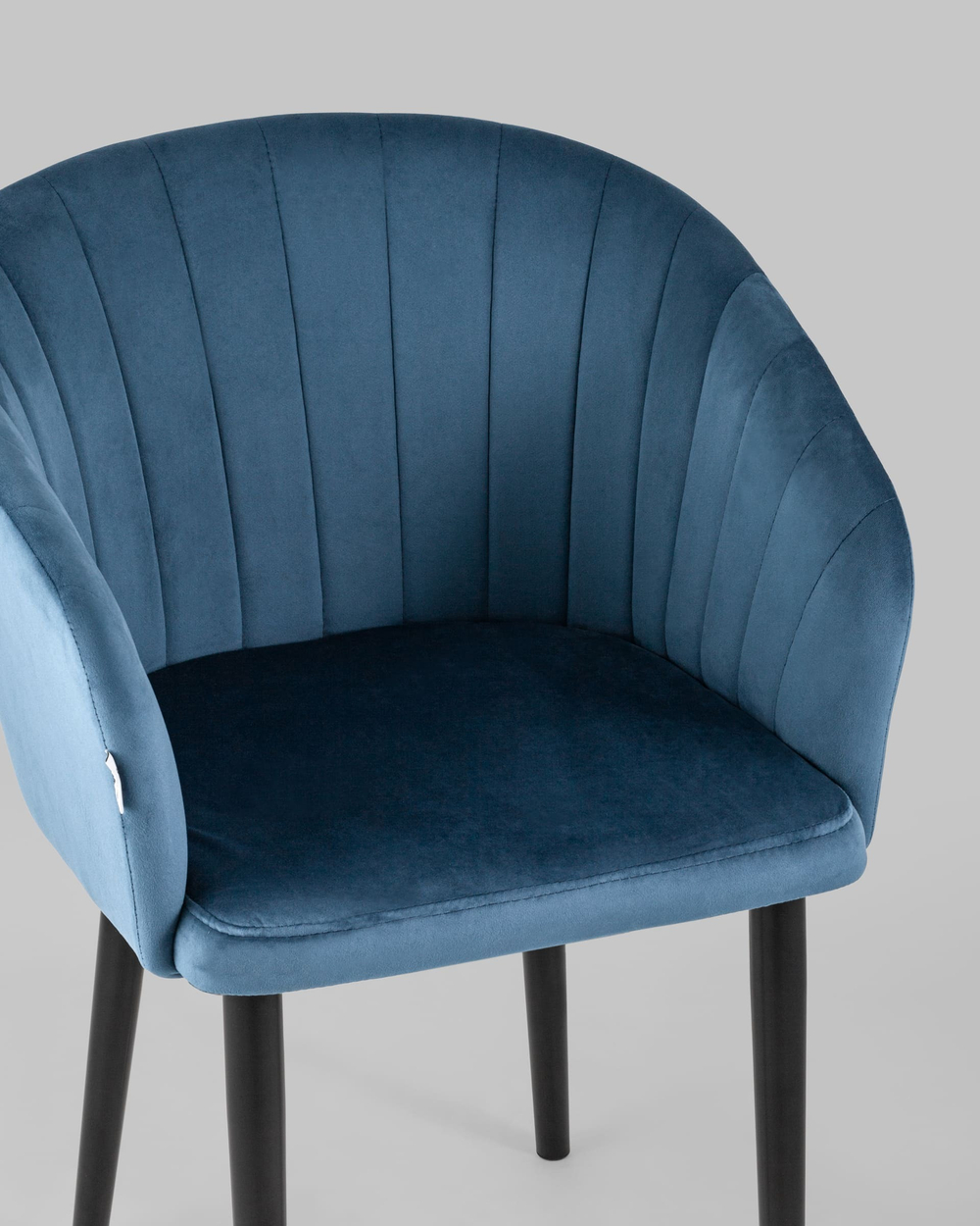 Стул с подлокотниками Нейтон велюр пыльно-синий