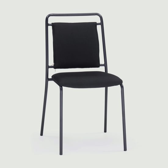 Стул металлический с мягким сиденьем и спинкой Sven черный