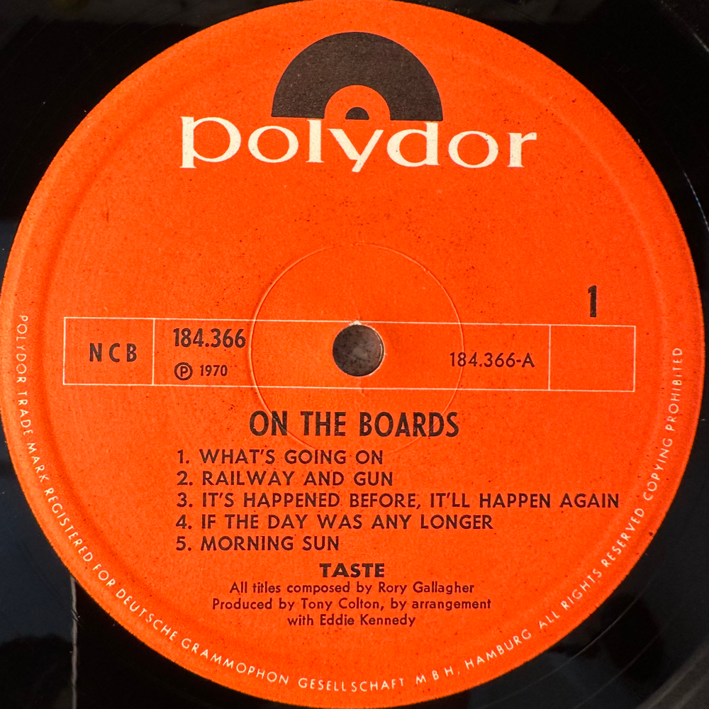 Taste ‎– On The Boards (Скандинавия 1970г.)