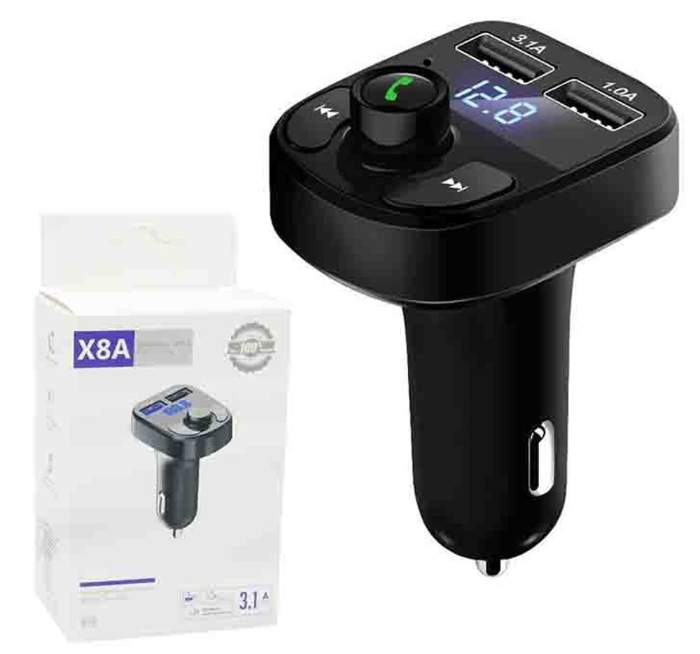 Автомобильный FM-трансмиттер X8A Bluetooth (черный)