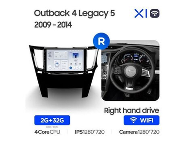 Магнитола Teyes X1 2-32 Wi-Fi Subaru Outback 4 BR Legacy 5 2009 — 2014 9.0" (правый руль)