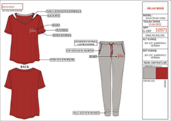 RELAX MODE / Пижама со штанами хлопок домашняя одежда больших размеров - 10571