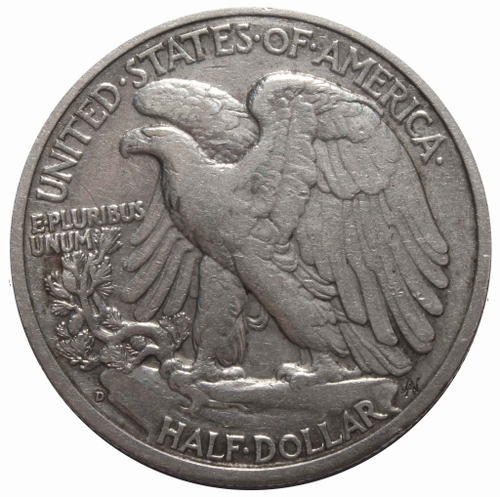 1/2 доллара 1942. (D) США (Шагающая Cвобода). VF