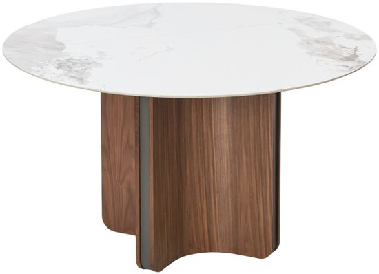 Стол CASTELA 135 Белый мрамор CA071, керамика / Орех