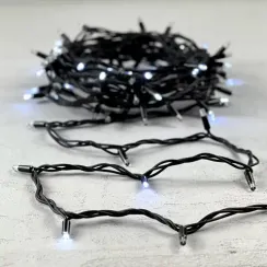 Светодиодная гирлянда Sealed с супер-мерцанием 10 м., 220V ., 75 холодных белых LED ламп, черный каучук, LTC (LL75ABL-1-2W)