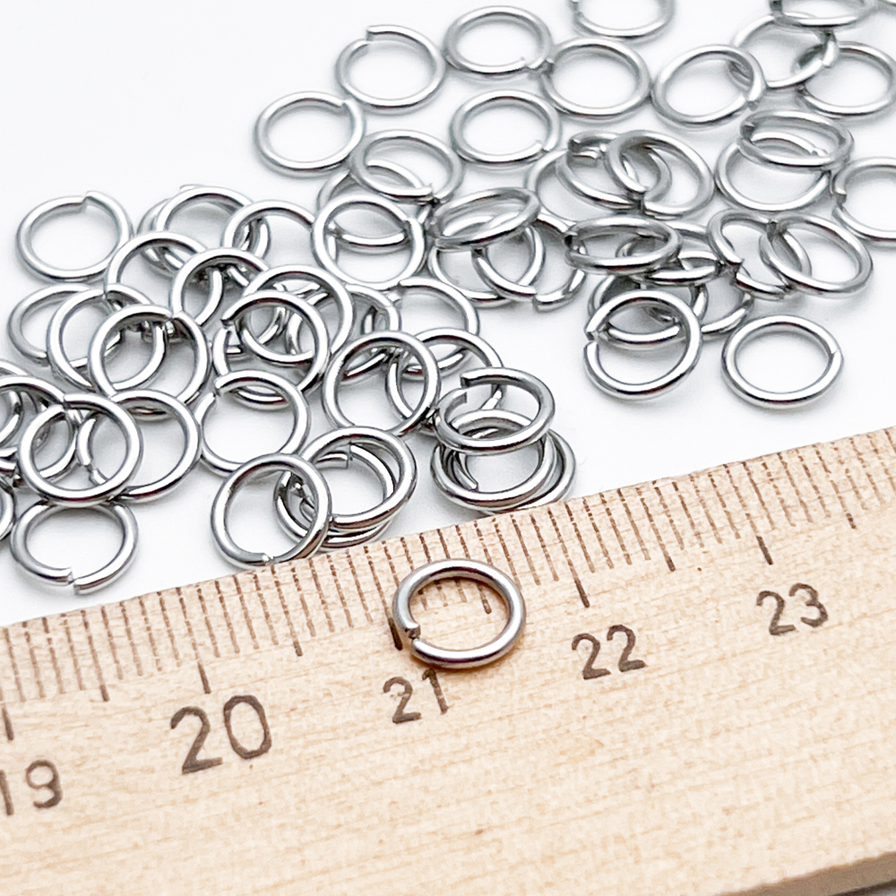 Колечки соединительные, сталь, размер 6,5*0,9 мм, цена за 3 грамма
