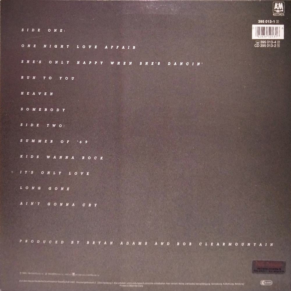 Bryan Adams / Reckless (LP)