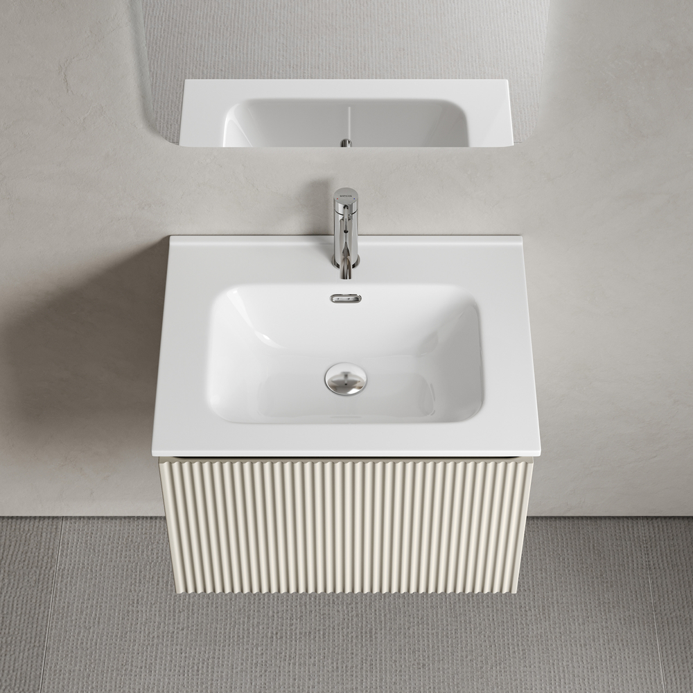 Тумба подвесная SANCOS Snob R 1.0 590х445х406, c одним ящиком оснащенным доводчиками, Beige Soft , арт. SNR1.060CE