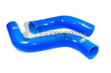 Патрубки радиатора силиконовые на Toyota Land Cruiser Prado 95 1KZ синие