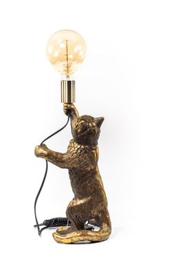 Настольная лампа Кот Эдисон Бронза