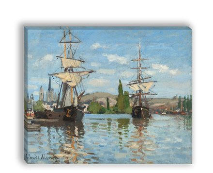 "Корабли на Сене в Руане", Моне, Клод, картина (репродукция)