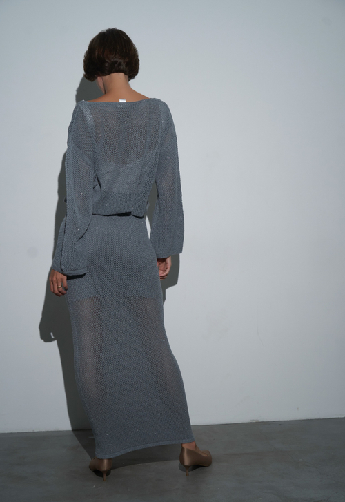 юбка из хлопка в цвете графит