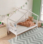 Кровать домик Джульетта 90х200, детская, из массива сосны с бортиками