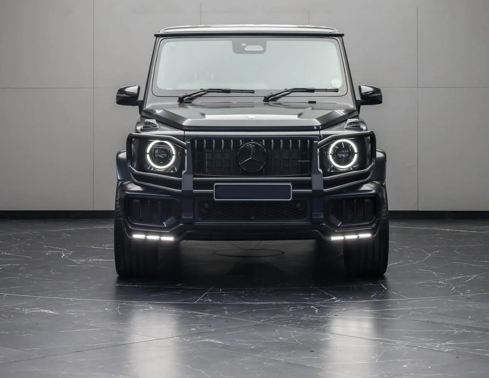 Серебряная дуга переднего бампера и воздухозаборники для Mercedes-Benz G63 AMG 2024+ W465 Гелик кенгурятник защита бампера