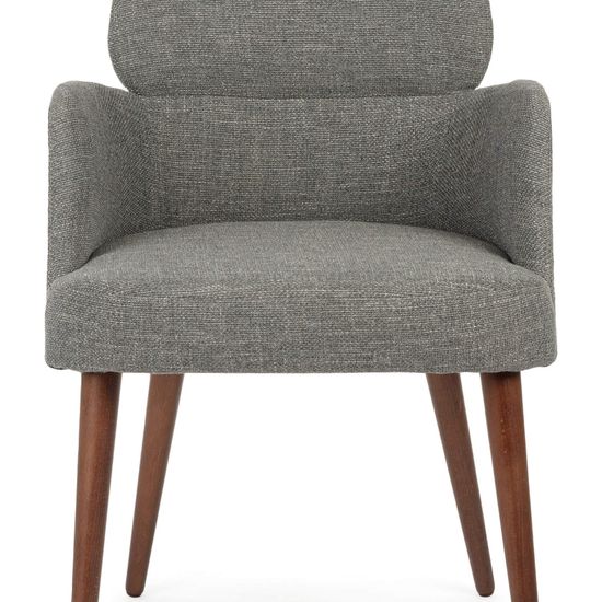 Стул Noma Arm серая ткань и деревянные ножки