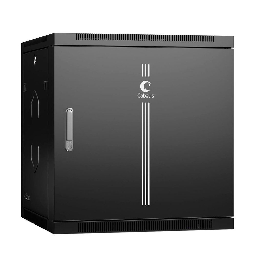 Шкаф настенный 19", 12U Cabeus SH-05F-12U60/45m-R-BK