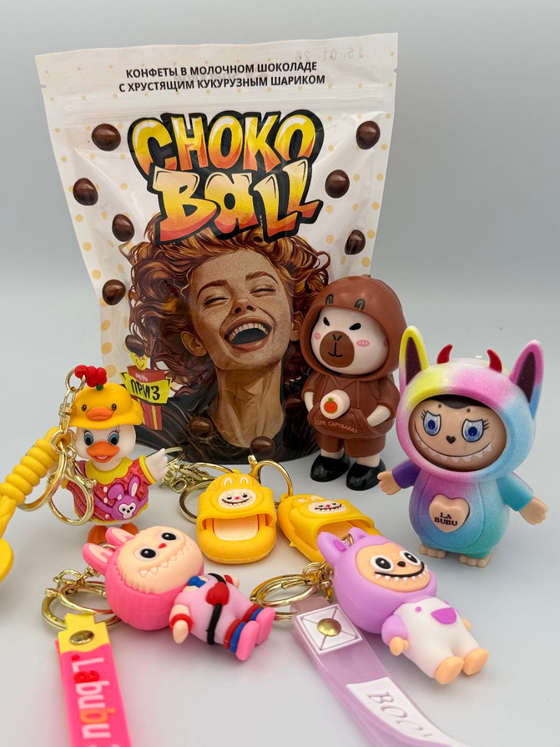 Кукурузные шарики в шоколаде "CHOKOBALL" с подарком для девочек 60г х 24шт