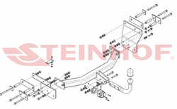 Фаркоп Steinhof C-213 для Chrysler Sebring 2007-2011, Dodge Avenger 2007-2015(паспорт и сертификат в комплекте)(без электрики)