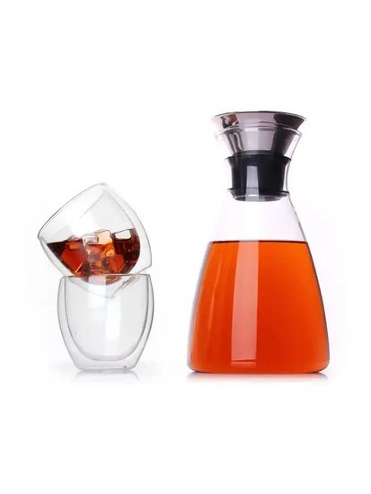 Графин стеклянный 1000 мл. Kamille KM 9031 с крышкой из нержавеющей стали