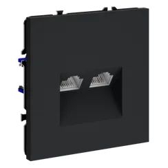 Розетка компьютерная встраиваемая VOLTUM S70 двойная RJ45+RJ45 кат.6, (графит) vls060207