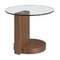 Журнальный столик Angel Cerda 2036, Ø60 см, стекло, орех