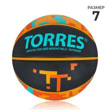 Мяч баскетбольный TORRES TT, р.7, резина, нейлон. корд, бут. кам., черный-мультиколор
