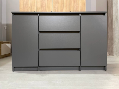 Комод 3 ящика 2 створки «Денвер» Графит