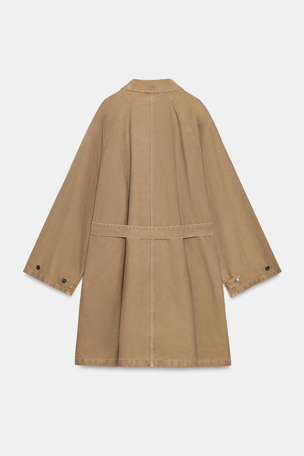 ZARA ДЛИННЫЙ ТРЕНЧ ОВЕРСАЙЗ, КОРИЧНЕВЫЙ