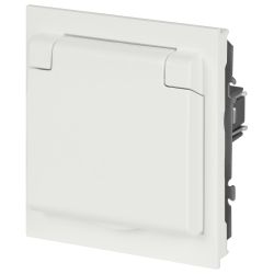 Розетка ЭРА Arktik 16-2103-08 с заземлением 2P+E Schuko со шторками с крышкой 16А-250В белый матовый | Эра Arktik