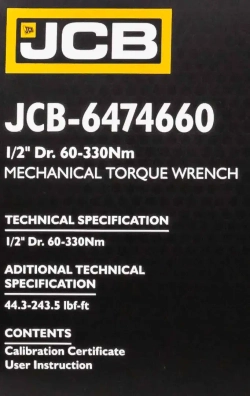 Ключ моментный 60-330Нм, 1/2'' JCB JCB-6474660