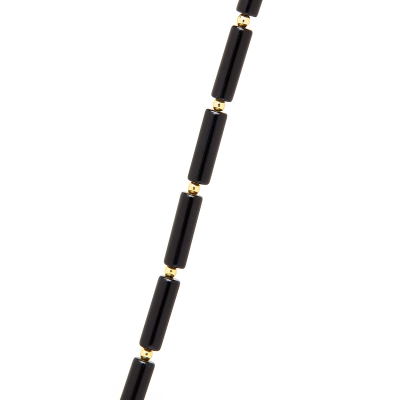 Колье Трубочки из Черного Оникса