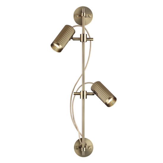 7013/2W HIGHTECH ODL25 683 Настенный св-к поворотный на 50°/180° металл/под латунь IP20 LED GU10 *2 10W 220V MANCHESTER