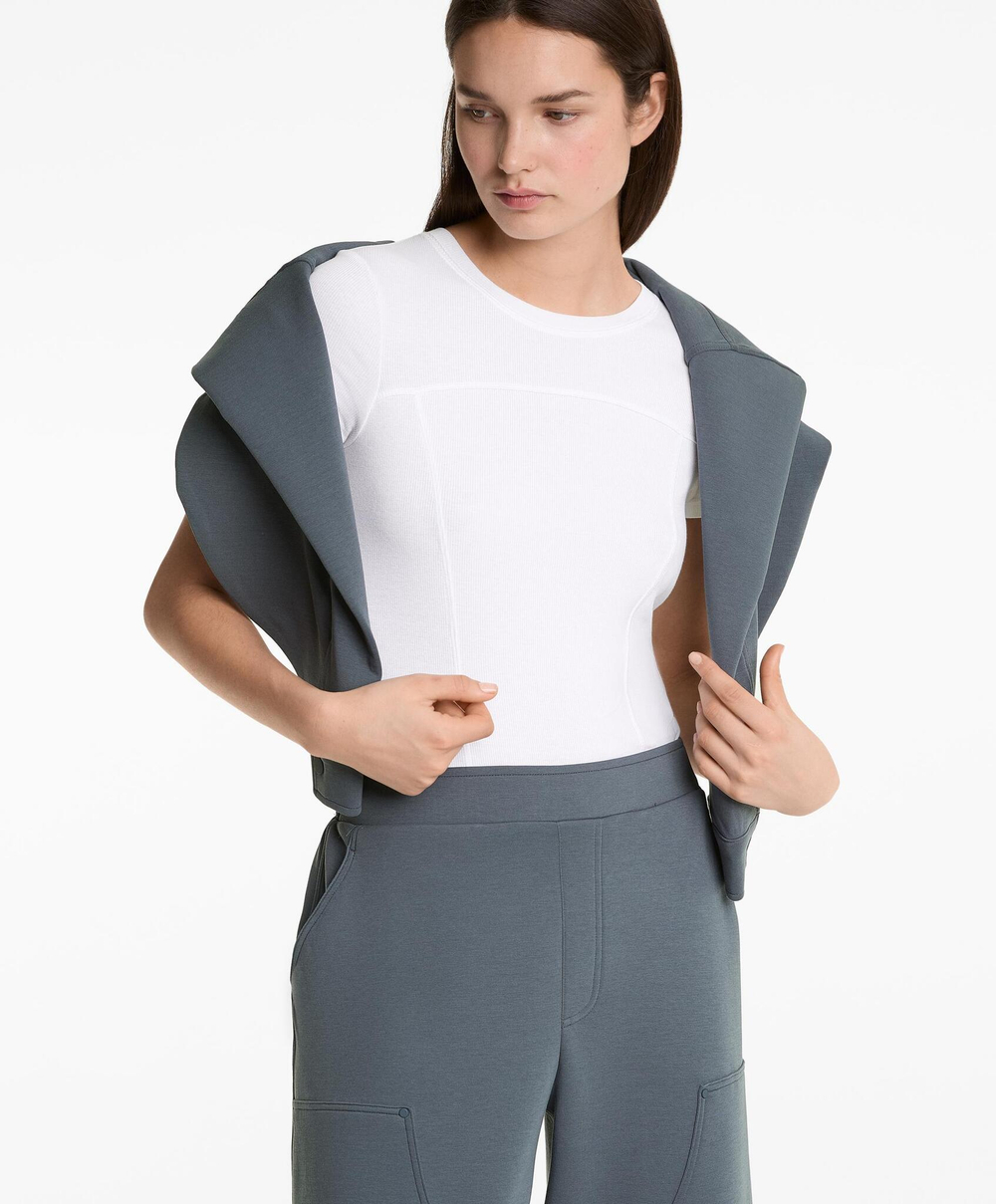 OYSHO Брюки из смесового хлопка, масляно-синий