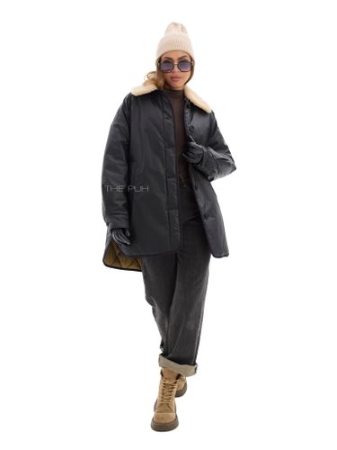 Удлиненная двусторонняя куртка с меховым воротником