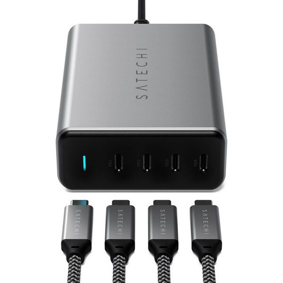 Сетевое зарядное устройство Satechi 165W USB-C 4-Port PD GaN Charger (ST-UC165GM-EU) Space Gray