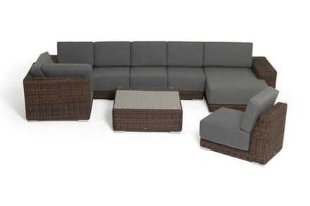 "Капри" трансформирующаяся лаунж-зона из искусственного ротанга, цвет коричневый