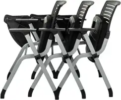 Стул Бюрократ X-Click-PP черный со столиком на ножках металл серый