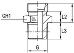 Штуцер FC DS14 BSPT 3/8" (корпус)