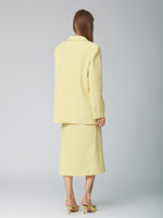 Женский костюм двойка светлый лайм с юбкой миди