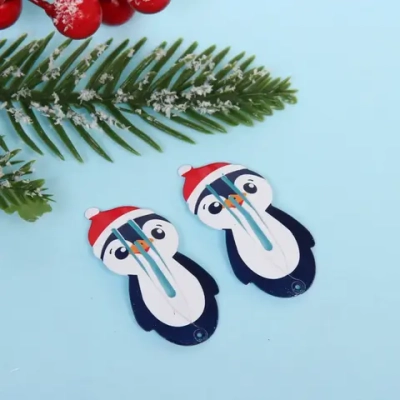 Зажимы для волос 2шт «Новогодняя сказка - Пингвинчики», 5*2см