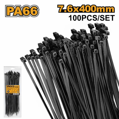 Кабельные стяжки 400х7,6мм 100 шт. INGCO HCTB40076