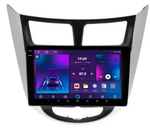 Магнитола для Hyundai Solaris 1 2010-2016 (рамка серебристо-черная) - Parafar PF067T2RN2K на Android 13, QLED+2K, ТОП процессор, 4Гб+32Гб, CarPlay, 4G SIM-слот