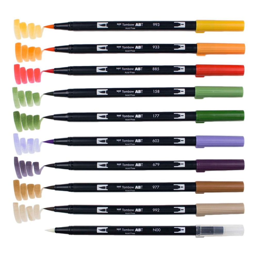 Набор Tombow AB-T Dual Brush 10 Secondary Palette