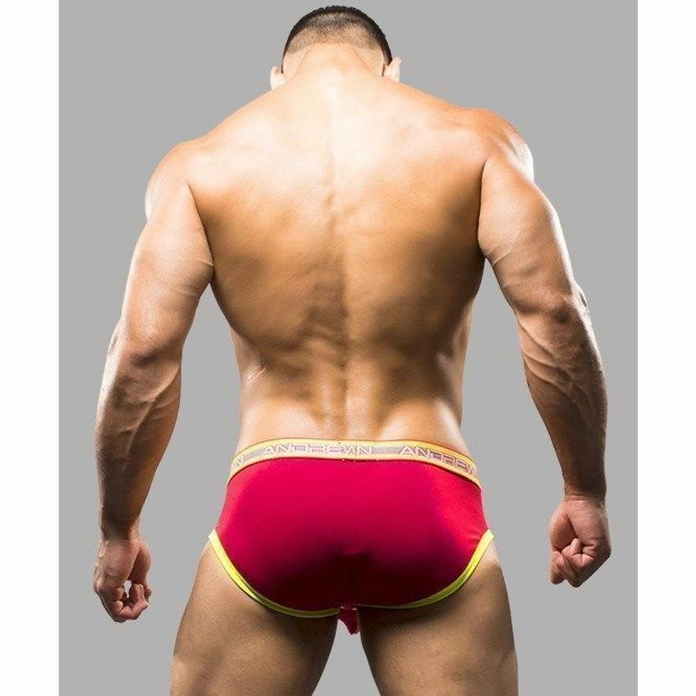 Мужские трусы брифы красные Andrew Christian Glow Elastic Push Briefs RED